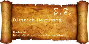 Dittrich Henrietta névjegykártya