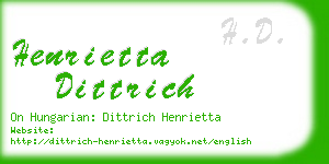 henrietta dittrich business card